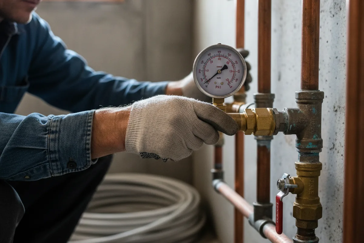 Pressure testing a repaired line during Water Line Repair in Sparks Glencoe